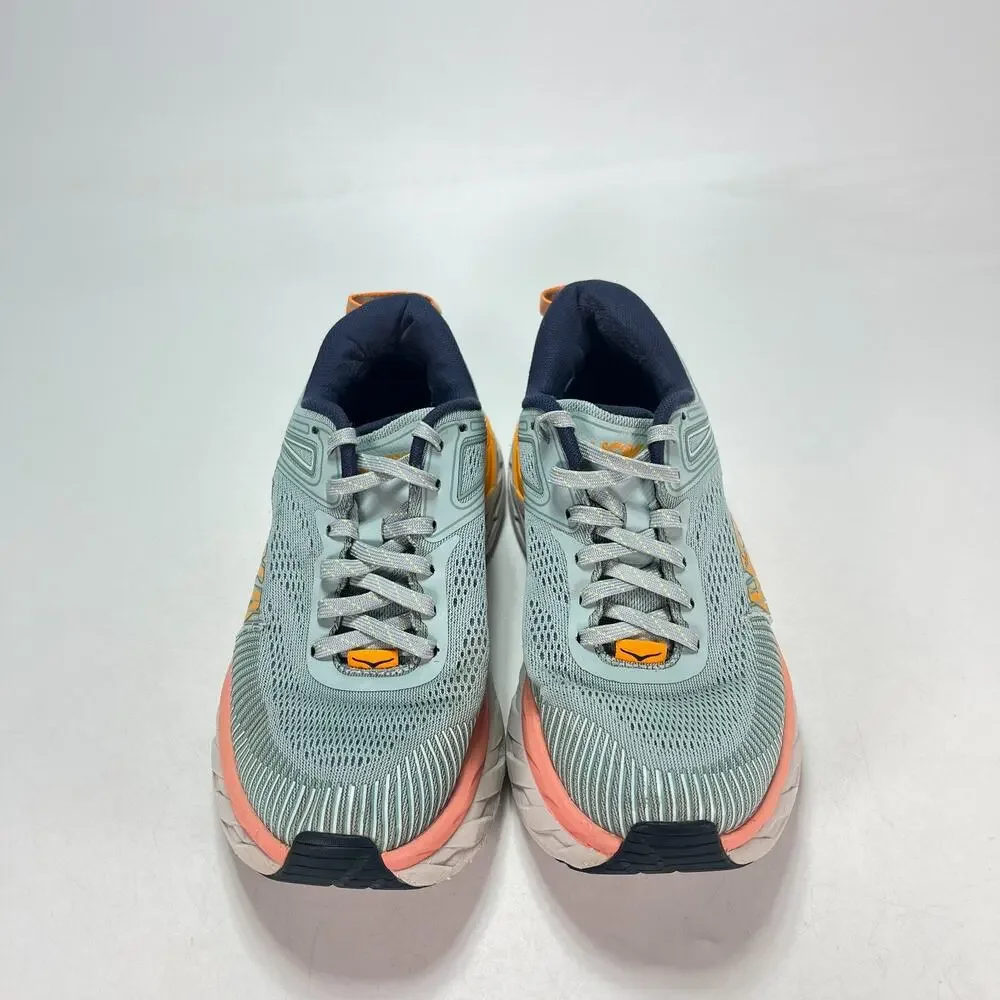 HOKA Bondi 7 Blue Orange Pink Road Running Shoes Sneakers Women's Size 8.5